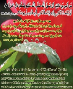 Hadees about Rizq- Importance of Rizq in Islam - For increase in Rizq and prolonged life, treat your relatives well - Quotes about Rizq