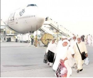 Hajis coming out of plane