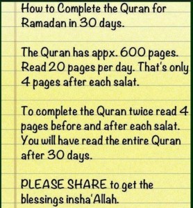 Recitation of Quran; How to Complete the Quran in 30 Days of Ramadan (Ramzan). Easy way to complete Quran during Ramzan