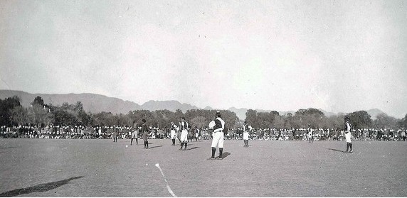 Kohat Old Photos - A Football match in Kohat, 1910 - Old rare Pictures of Kohat Kohat Rare Pictures: Army soldiers playing a Football match in Kohat, 1910 - Old Photos of Kohat
