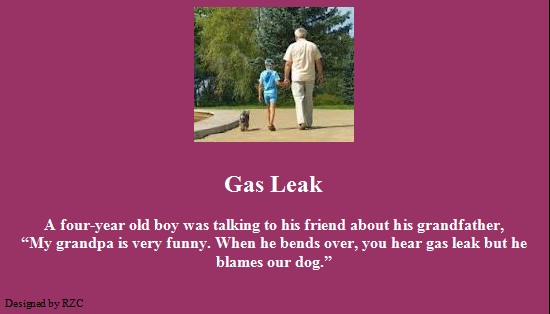 Naughty Kids Jokes - A kid about the bending of his grandfather and the gas leak - Funny Naughty Kids Jokes Funny Naughty Kids Jokes - A 4 years old kid about the bending of his grandfather who blames his dog for the gas leak - Best Naughty Kids Jokes