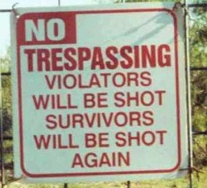 No Tresspassing