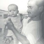 Perveen Shakir with her father Perveen Shakir, as a baby, with her father