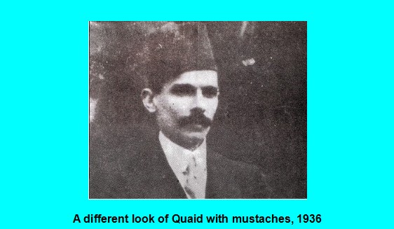 Photos of Quaid-e-Azam Muhammad Ali Jinnah - A different look of Quaid with mustaches, 1936 - Pics, Photos, Images of Jinnah Pics, Photos of Quaid-e-Azam Muhammad Ali Jinnah: A different look of Quaid with mustaches, 1936 - Photos, Images of Jinnah