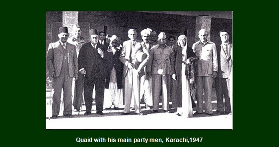 Photos of Quaid-e-Azam Muhammad Ali Jinnah - Quaid with his main party men, Karachi,1947 - Pics, Photos, Images of Jinnah Pics, Photos of Quaid-e-Azam Muhammad Ali Jinnah: Quaid with his main party men, Karachi,1947 - Photos, Images of Jinnah