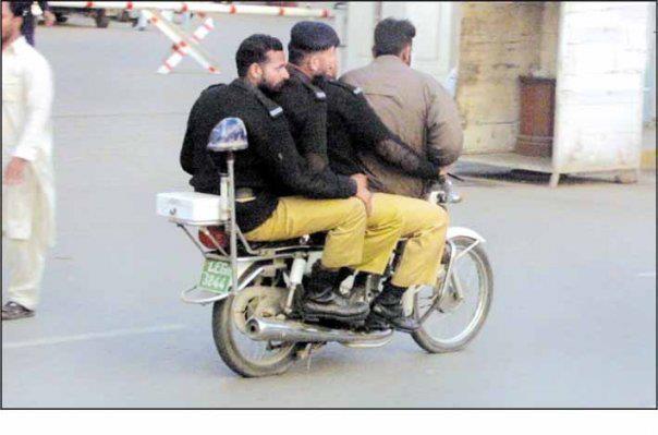 Policemen breaking the law