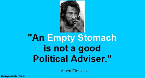 Quotes by Albert Einstein - An empty stomach is not a good political adviser - Best inspirational quotes of Albert Einstein Quotes of Albert Einstein: "An empty stomach is not a good political adviser." - Best Inspirational Quotes by Albert Einstein