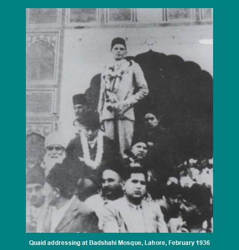 Rare Photos of Quaid-e-Azam Muhammad Ali Jinnah - Quaid addressing at Badshahi Mosque, Lahore, February 1936 - Old Rare Pics, Images of Jinnah Old Rare Pictures of Quaid-e-Azam Muhammad Ali Jinnah: Quaid addressing at Badshahi Mosque, Lahore, February 1936 - Rare Photos, Images of Jinnah