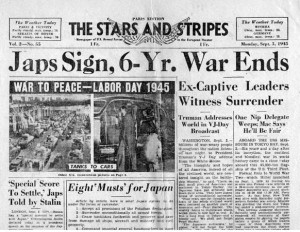 Rare newspapers - The Stars and Stripes, September 03, 1945, Japs Sign. 6-Year War Ends - Old and rare newspapers