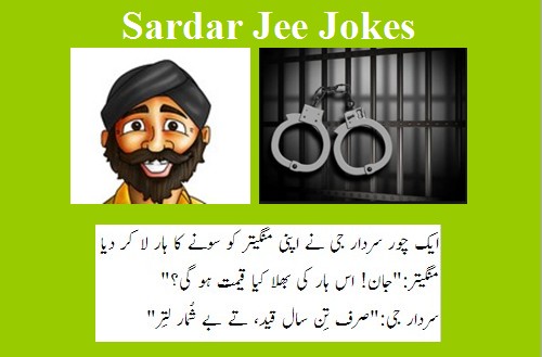 Sikh Jokes - Sardar gave stolen necklace to his fiance. She asked its price. Sardar, "3 years imprisonment and unlimited 'Littars' "- Best Sardar Jee Jokes 
