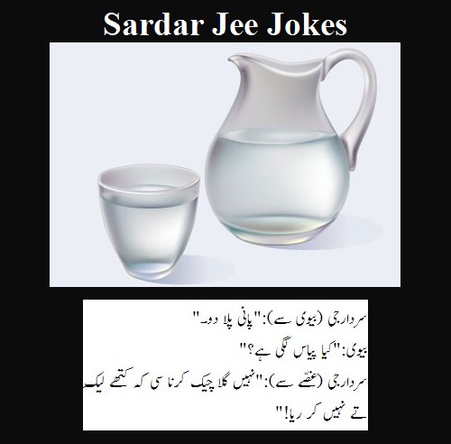 Sikh Jokes - Sardar Jee tells his wife to bring water to check leakage in his throat - Best Sardar Jee Jokes 