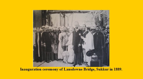 Sukkur old Photos - A rare photo of Inauguration ceremony of Lansdowne Bridge at Sukkur in 1889 - Old rare Pictures of Sukkur Sukkur Rare Pictures: A Very Rare Photo of Inauguration ceremony of Lansdowne Bridge at Sukkur in 1889 - Old Photos of Sukkur