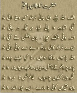 Sufi Kalam of Sultan Bahu: Alif Allah, chambay dee booti, murshid mun wich lai hoo- Sultan Bahu Punjabi Poetry