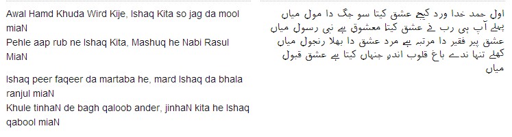 Kalam of Waris Shah: Opening line of 'Heer': Awwal hamad Khuda da vird kariye, Ishq kita su jag da mool mian - Waris Shah's Poetry