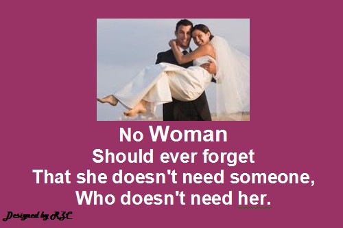 Best Women English Quotes: No woman should ever forget that she doesn't need someone, who doesn't need her - Famous Women Quotes - Best sayings about Women