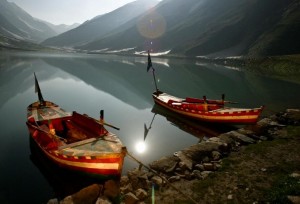 Pics of Kaghan: Two boats anchored at Saif-ul-Malook Lake - Images, Photos of Kaghan Valley